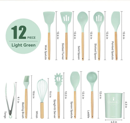 12 pcs silicone utensils