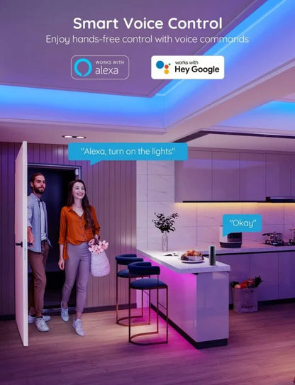 شريط LED من Govee بطول 5 أمتار مع تقنية Alexa Smart RGB وWiFi LED