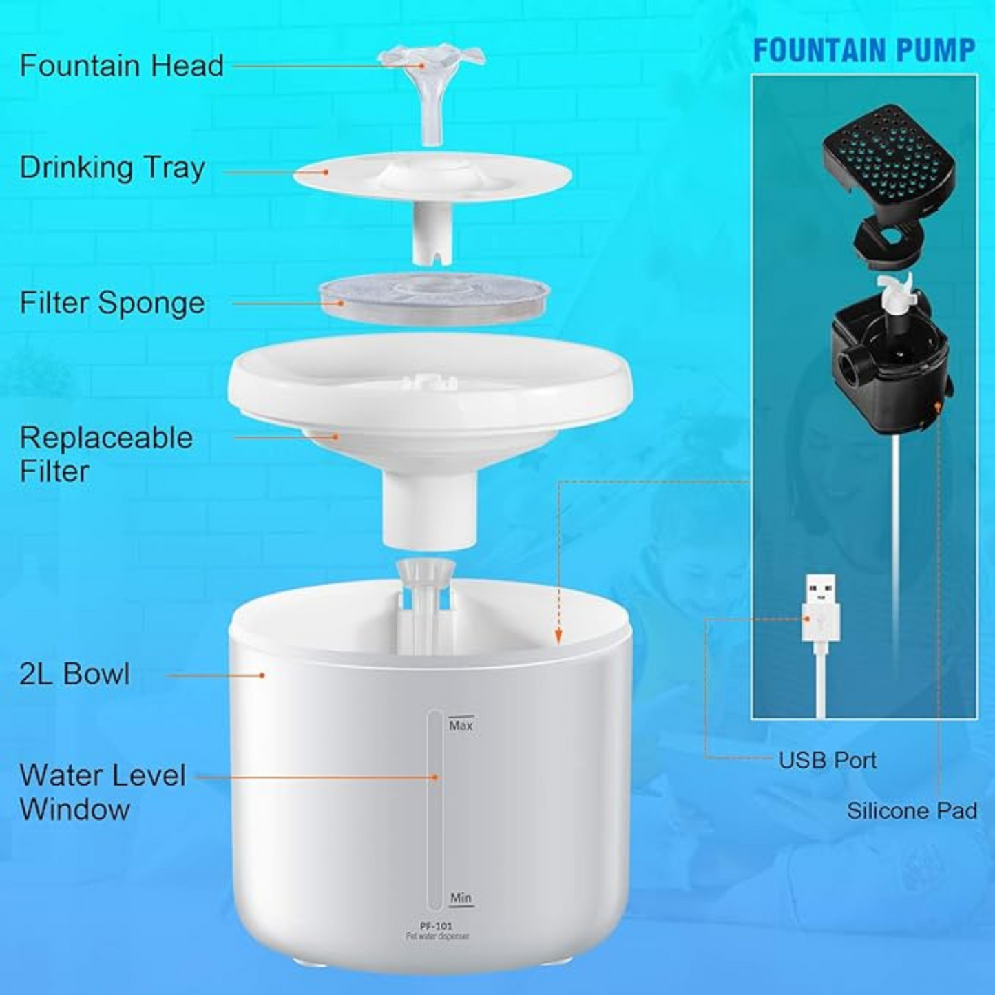 Pet water fountain