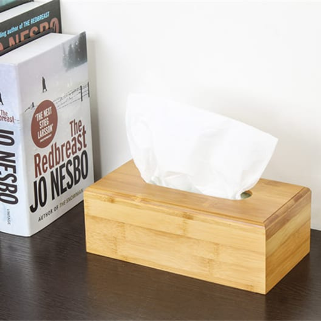 Bamboo tissue box