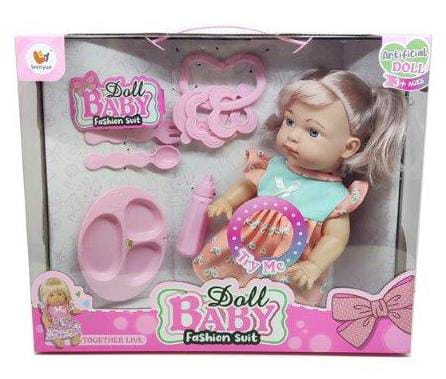 Doll set with feeding kit