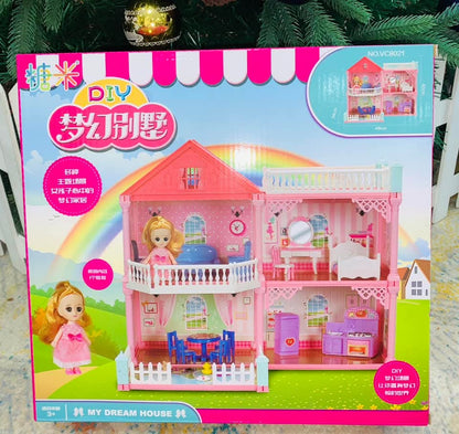 Plastic dollhouse with 1 doll&nbsp;