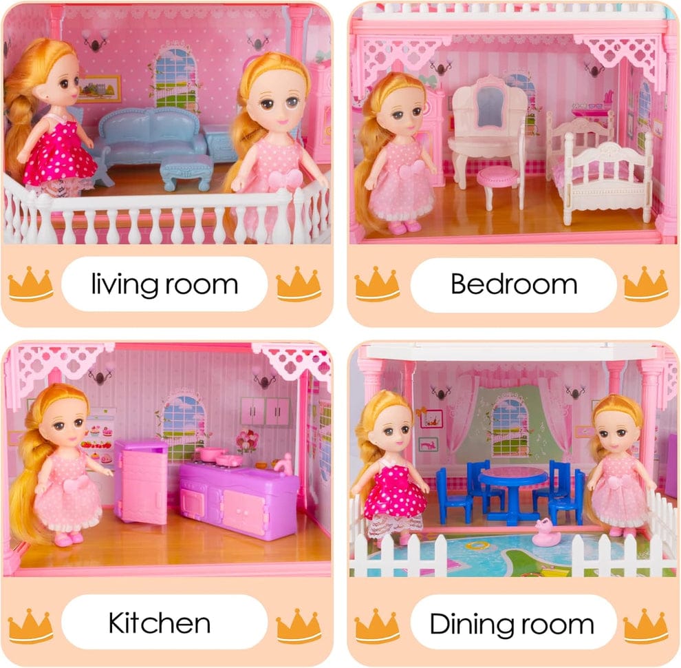 Plastic dollhouse with 1 doll&nbsp;