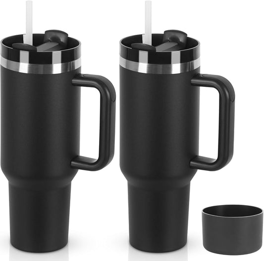 Vacuum Insulated Tumbler with Handle and Straw