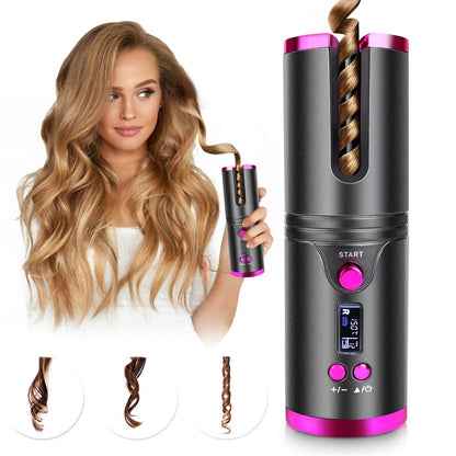 Cordless Automatic Hair Curler Pink